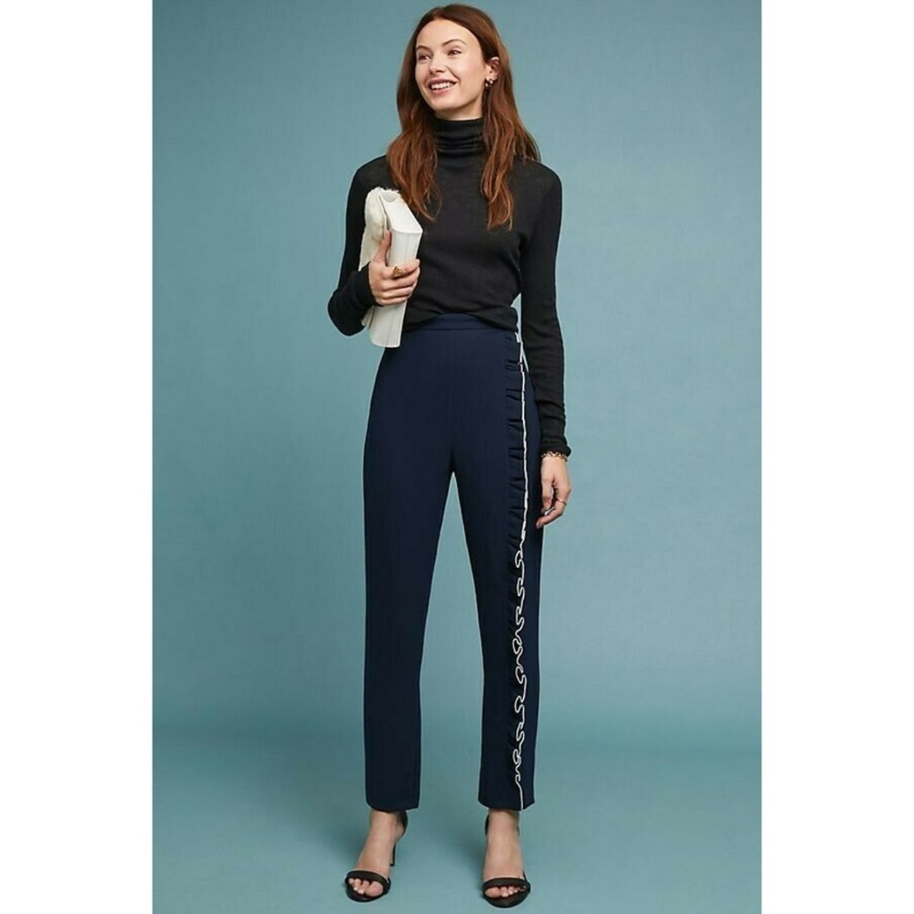 New Anthropologie Lhuillier Ruffled Pants Size 2